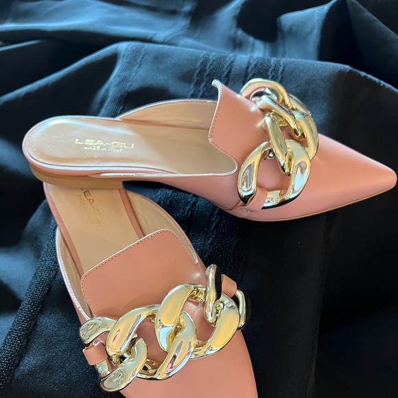 Italian Made Lea-Gu Blush Mules - Picture 2 of 6
